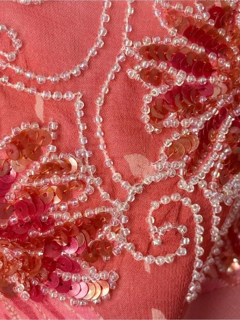 Nicole Miller Collection Vintage Silk Beaded Floral Slip Dress, Size 8 - Picture 4 of 5